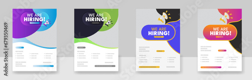 We Are Hiring Flyer Layout, Hiring advertising Flyer Vector design photo
