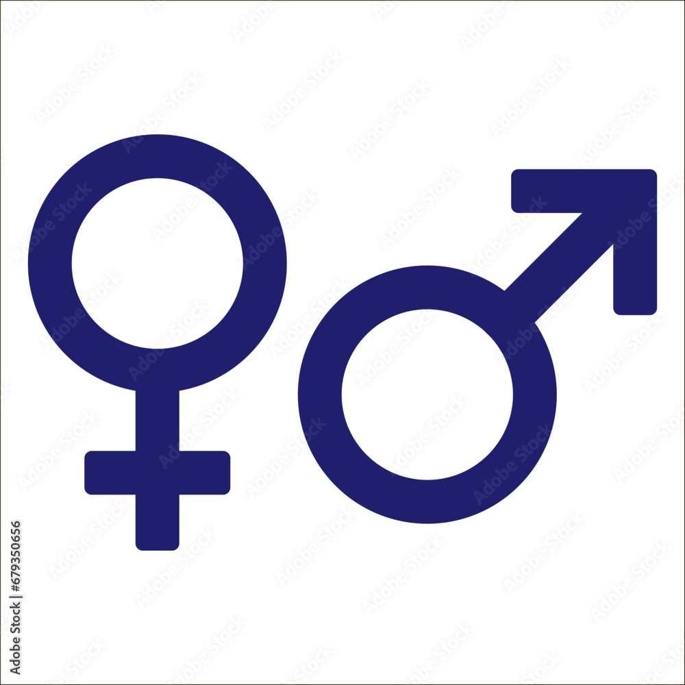 Male and Female icon symbol on white background,vector illustration. Male and Female icon symbol on white background,vector illustration.