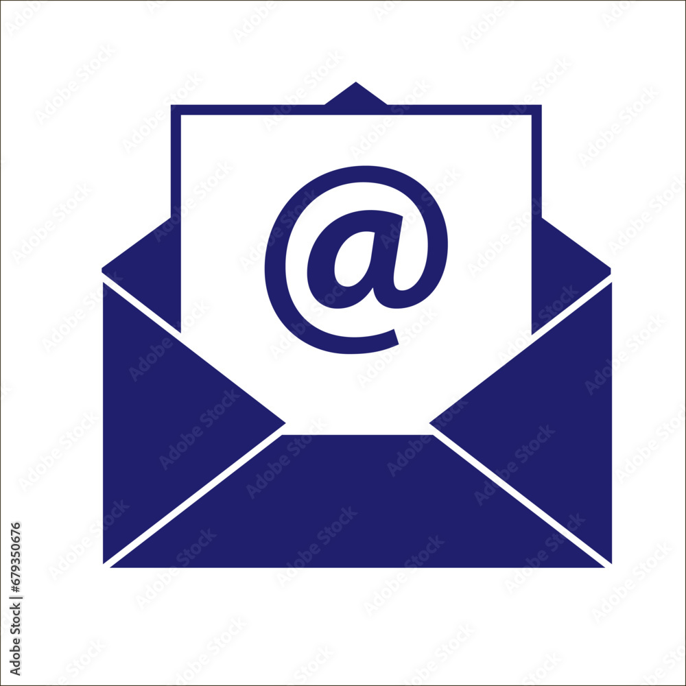 Mail envelope illustration - contact flat icon . Mail envelope illustration - contact flat icon .