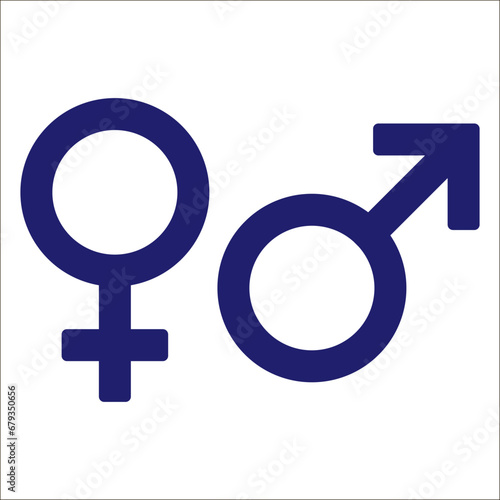 Male and Female icon symbol on white background,vector illustration.