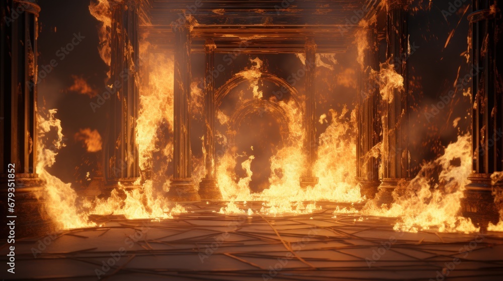 View of d burning fire AI generated illustration View of d burning fire AI generated illustration