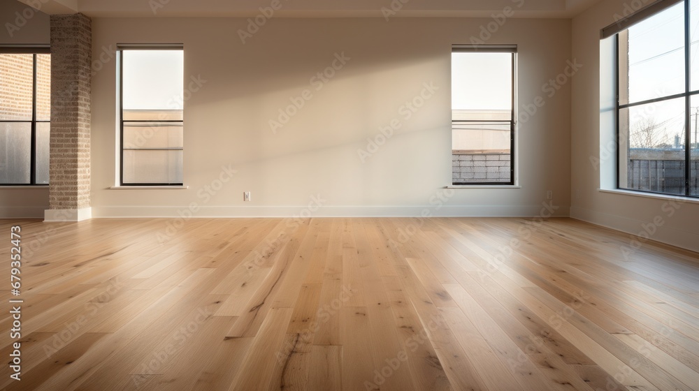 Empty living room with hardwood floor in modern apartment Empty living room with hardwood floor in modern apartment