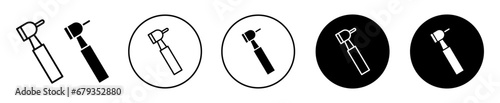 Dental drill vector icon illustration set