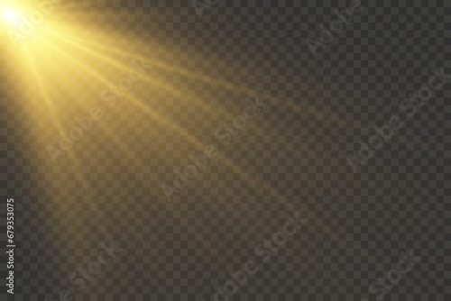 Vector transparent sunlight special lens flash light effect.front sun lens flash. Vector blur in the light of radiance. Element of decor