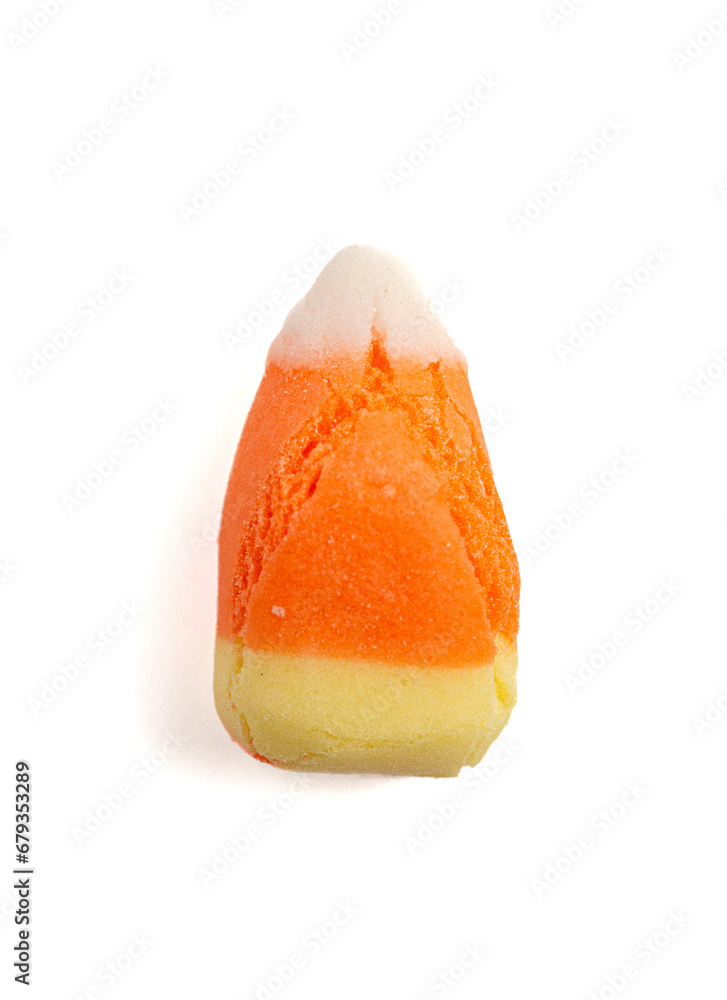 Freeze Dried Traditional Candy Corn Isolated on a White Background Freeze Dried Traditional Candy Corn Isolated on a White Background