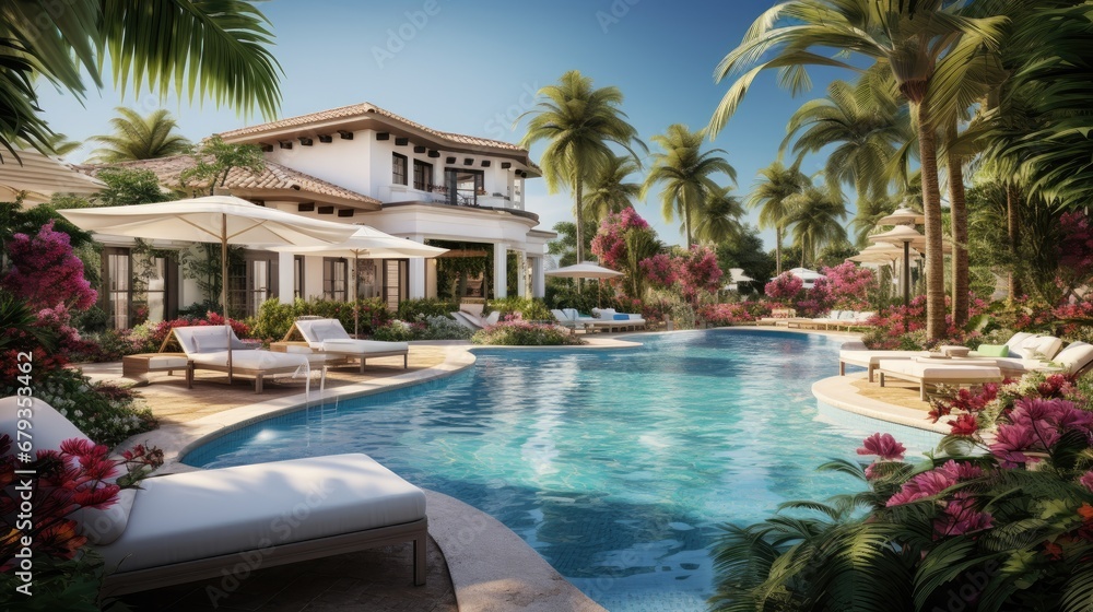 Fototapeta premium a luxurious swimming pool haven.