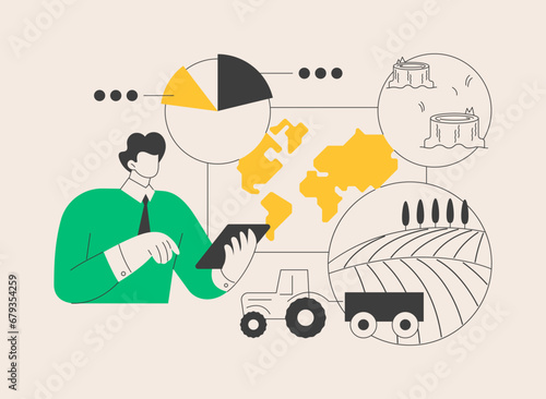 Global land use abstract concept vector illustration.