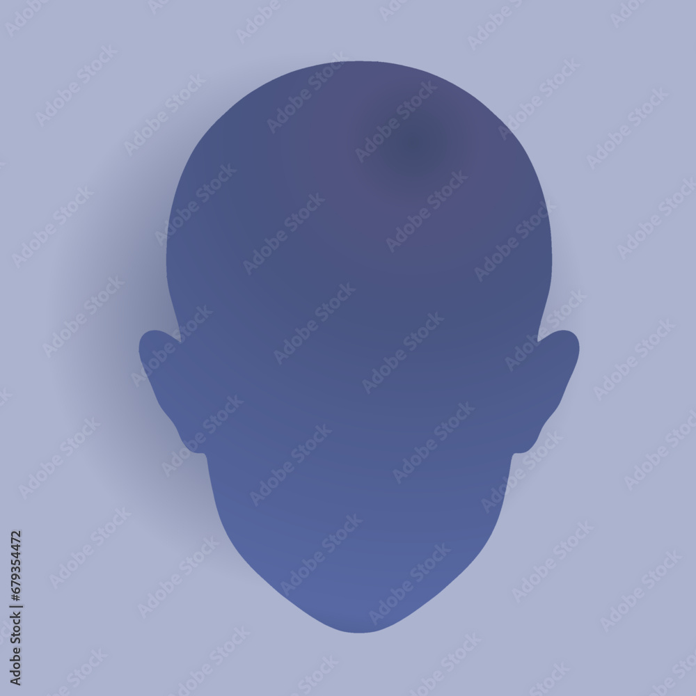 a human head shape with purple gradations
