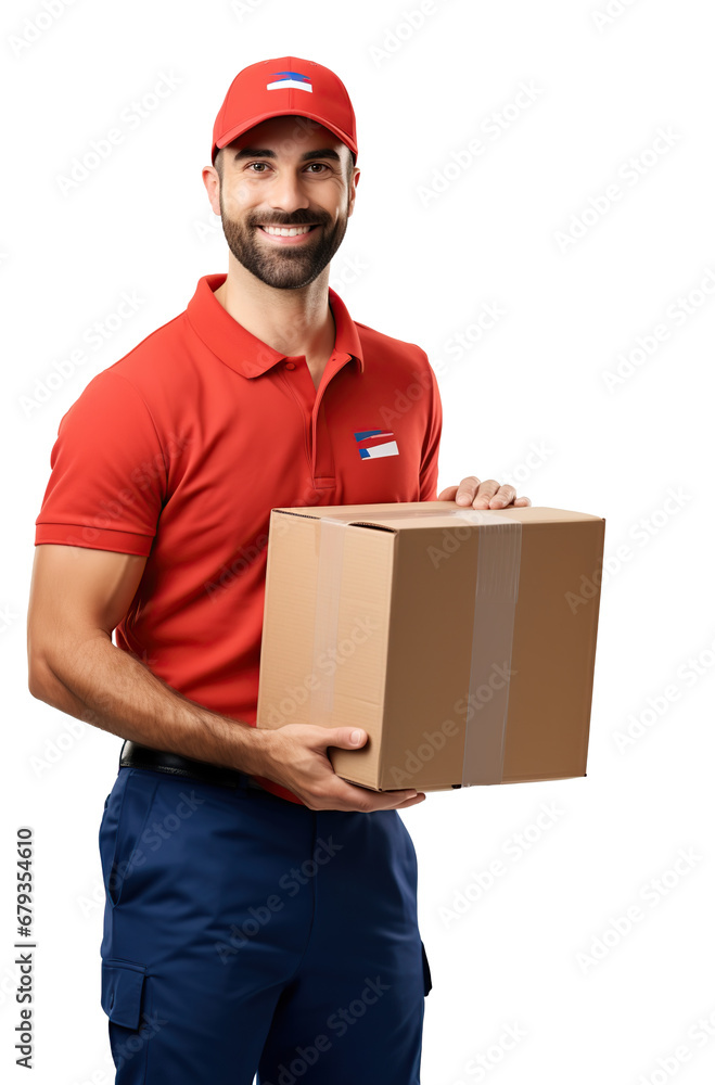 Delivery person, Delivery driver. Isolated on a transparent background. Delivery person, Delivery driver. Isolated on a transparent background.