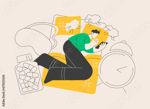 Sleep disturbances abstract concept vector illustration.