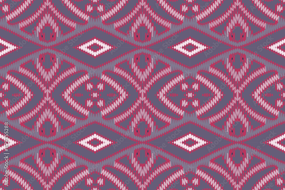 Ikat Fabric Purple Blue Red and White Seamless Pattern folk embroidery, and Mexican style. Aztec geometric art ornament print.Design for carpet, wallpaper, clothing, wrapping, fabric, cover, textile Ikat Fabric Purple Blue Red and White Seamless Pattern folk embroidery, and Mexican style. Aztec geometric art ornament print.Design for carpet, wallpaper, clothing, wrapping, fabric, cover, textile