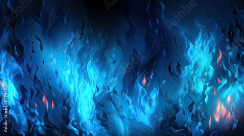 Abstract blue background with fire effect. Fantasy fractal texture. Digital art. 3D rendering.