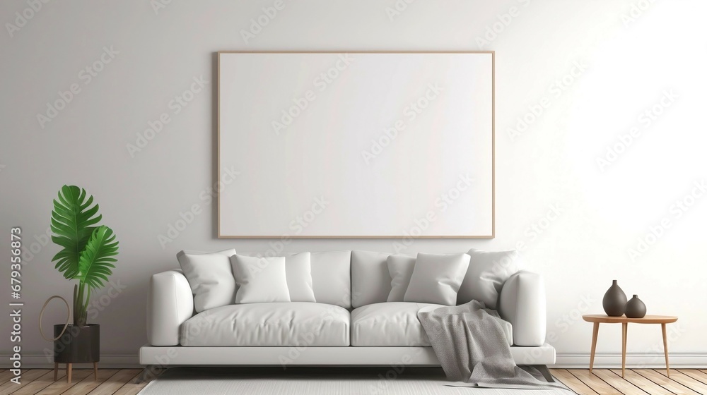 Home mockup. modern living room interior background. 3d render. generative AI illustration. Home mockup. modern living room interior background. 3d render. generative AI illustration.