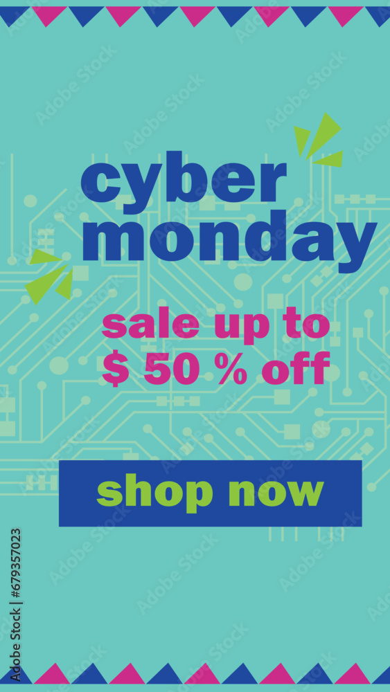 Fototapeta premium mega sale discount flyer.it is cyber monday flyer.