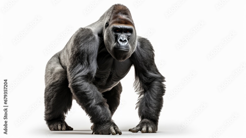 gorilla full body on white background gorilla full body on white background