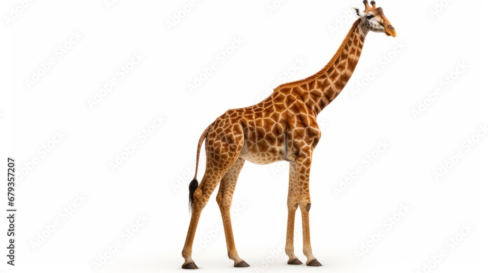 giraffe full body on white background