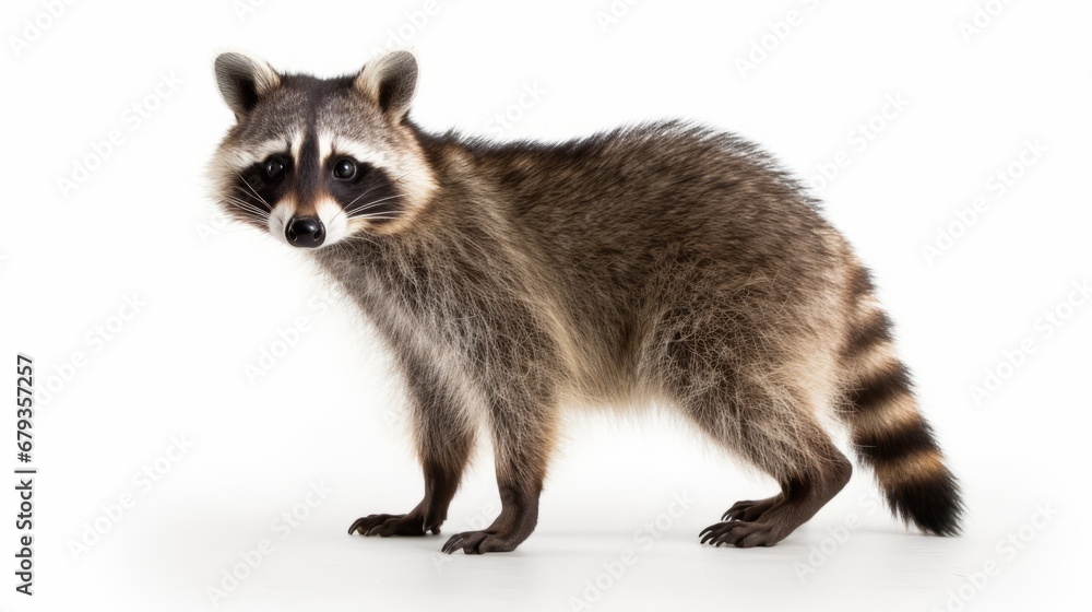 Obraz premium raccoon full body on white background