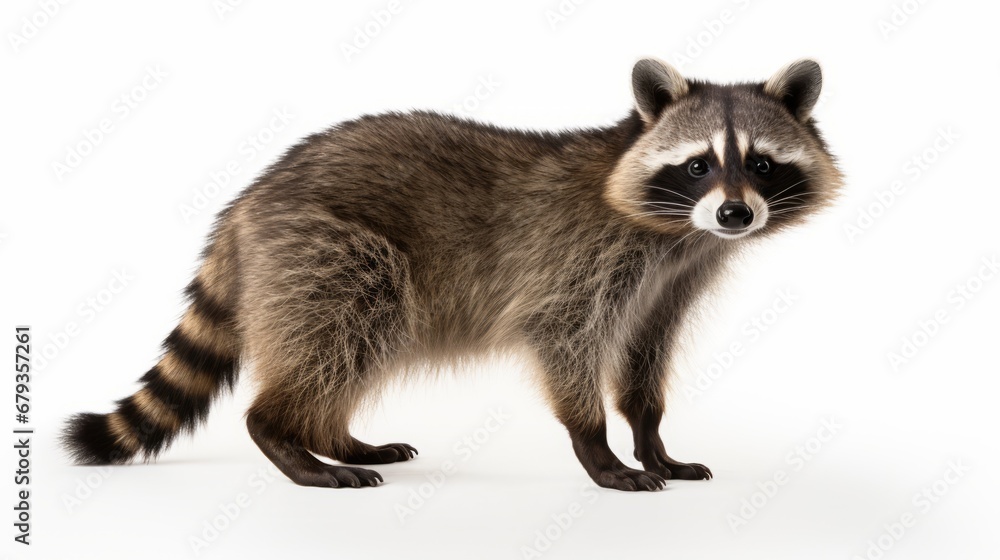 Obraz premium raccoon full body on white background