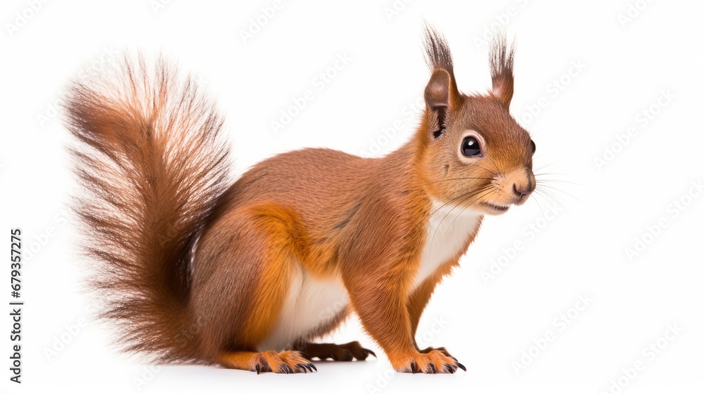 Obraz premium squirrel full body on white background
