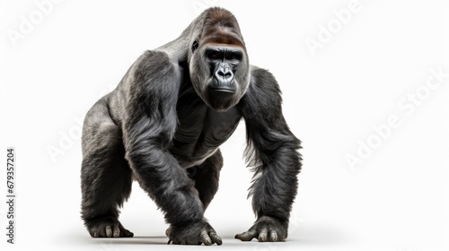 gorilla full body on white background