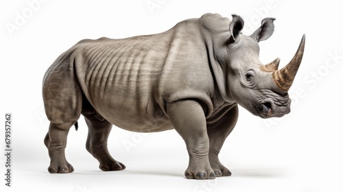 rhino full body on white background