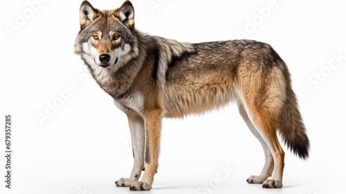 wolf full body on white background