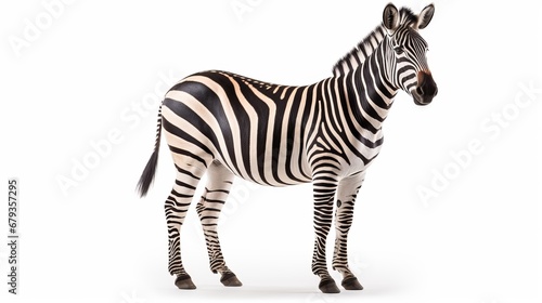 zebra full body on white background