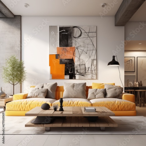 Wallpaper Mural Elegant modern living room furniture arrangement Torontodigital.ca