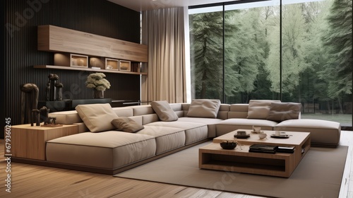 Elegant modern living room furniture arrangement