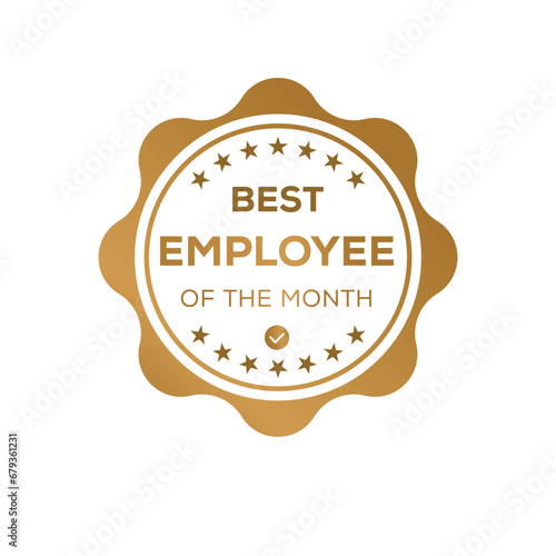 (Best Employee of the month) certificated badge, vector illustration.