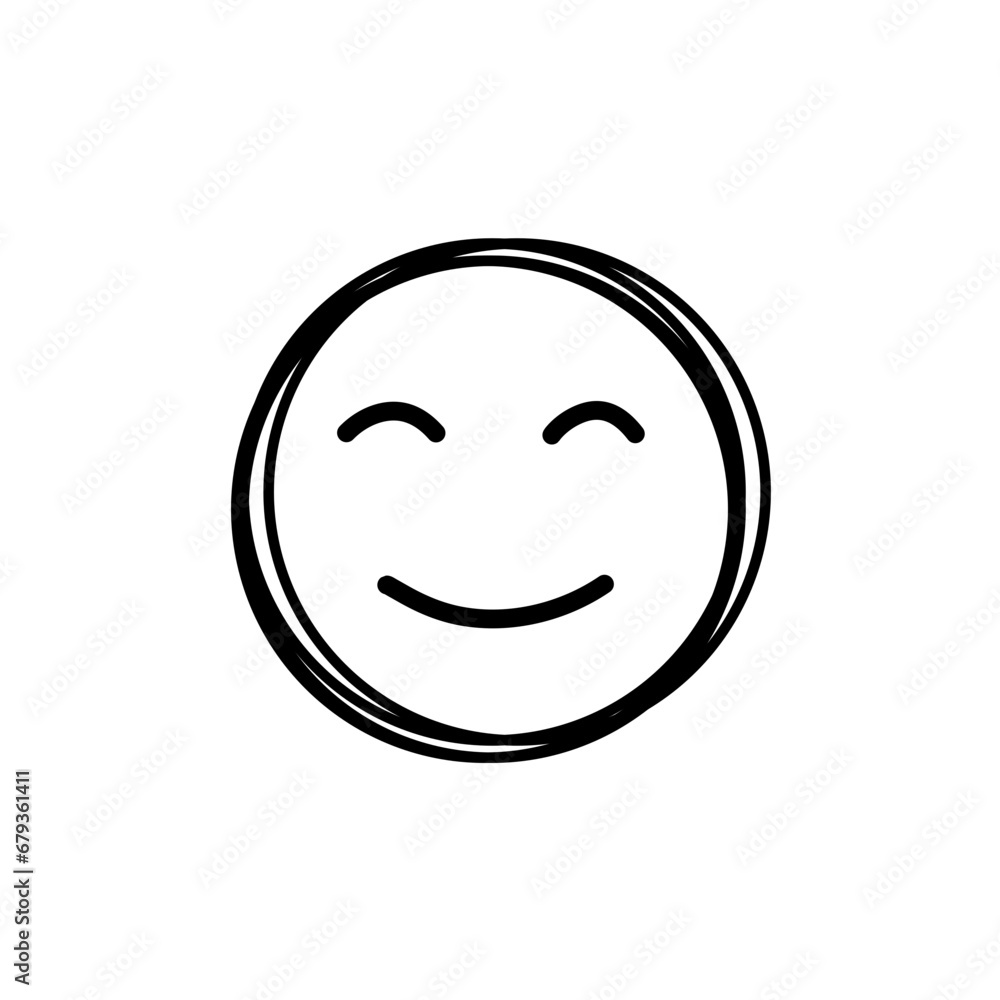 Doodle Emoji face icon. Hand drawn sketch style. Doodle Emoji face icon. Hand drawn sketch style.