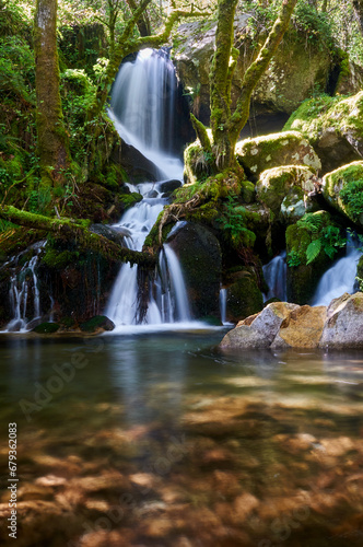 Santo Estevo Waterfall. Santo Estevo de Rivas de Sil
