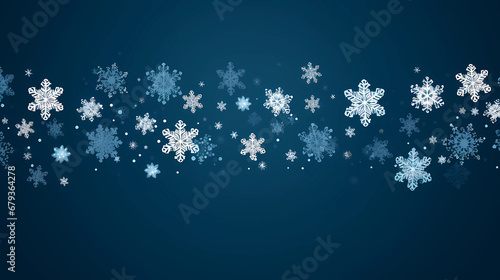  Christmas card with snowflake border, winter landscape, simple flat vector image - Generated by Generative AI