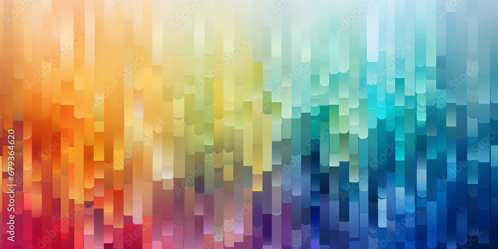 Abstract digital art, rainbow pixels dissipating like smoke