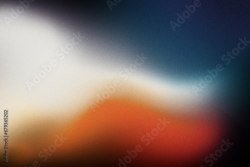 Summer blue and orange abstract grainy gradient background noise texture effect day poster design