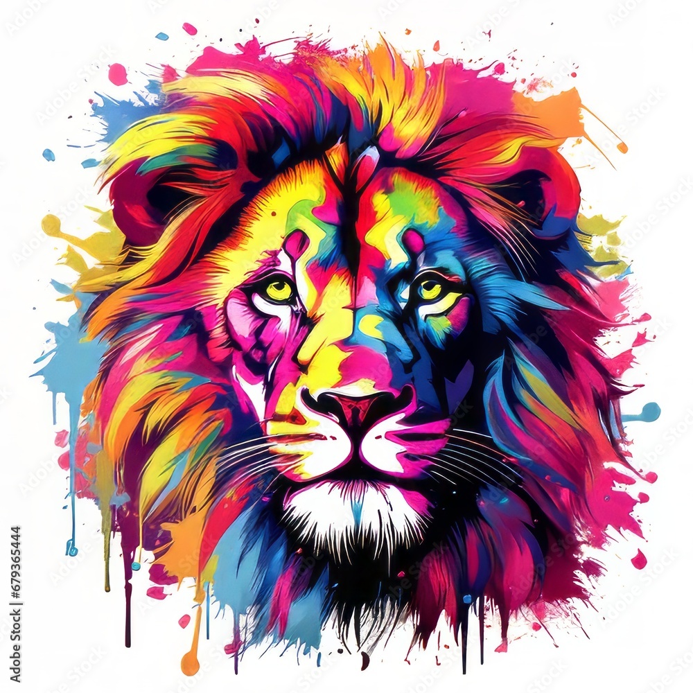 A lion king colorful splash art Vector art
