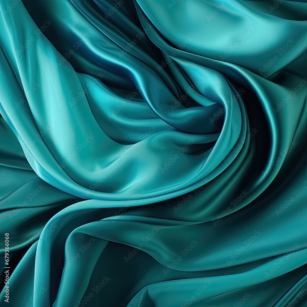 Obraz premium Teal silk background seamless pattern and texture