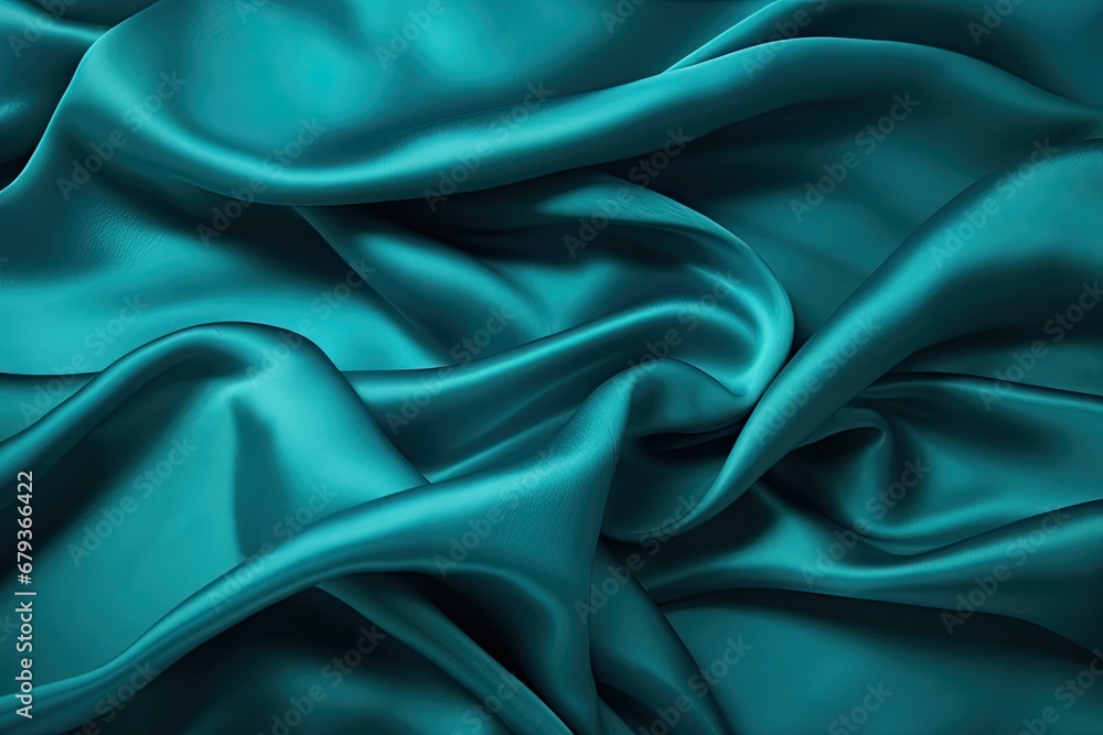 Teal silk background seamless pattern and texture