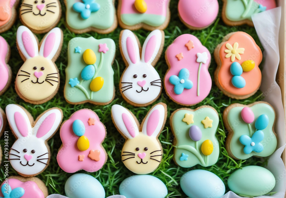 Easter treats, kulich, dyed eggs and other sweets