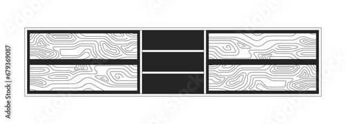 Console table home black and white 2D line cartoon object. Media storage cabinet. Entryway furniture isolated vector outline item. Television stand modern monochromatic flat spot illustration