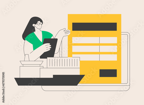 Customs clearance abstract concept vector illustration.