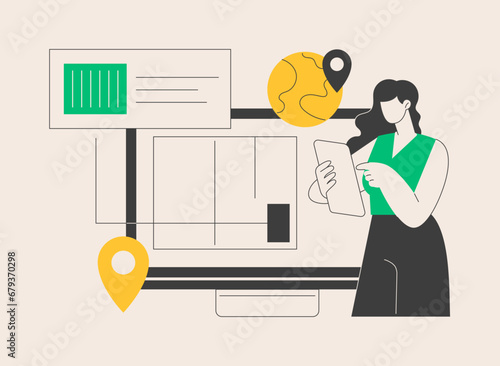Smart delivery tracking abstract concept vector illustration.