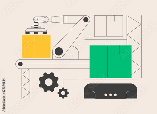 Warehouse robotization abstract concept vector illustration.