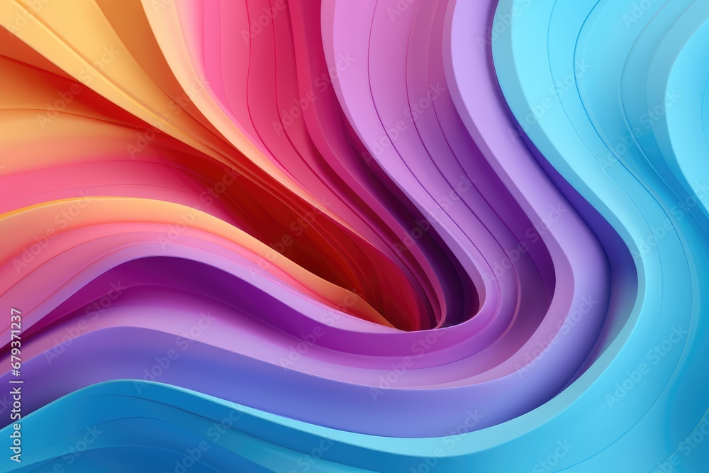 Colorfully pastel wavy 3D backgrounds