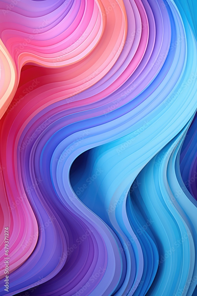 Colorfully pastel wavy 3D backgrounds
