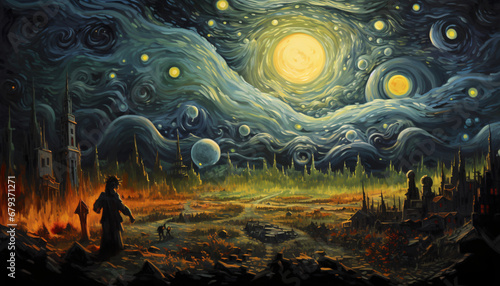 Van Gogh - Scarry night photo