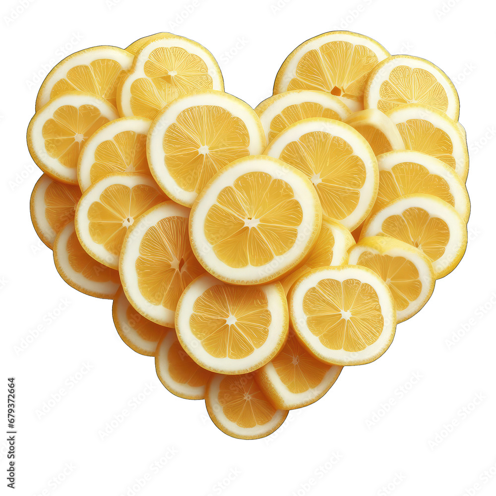Yellow Yearnings: Lemon Slices in Heart Forms, GENERATIVE AI Yellow Yearnings: Lemon Slices in Heart Forms, GENERATIVE AI