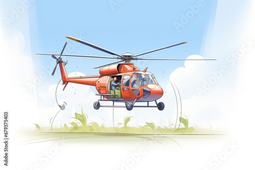 agricultural helicopter with pesticide spray apparatus