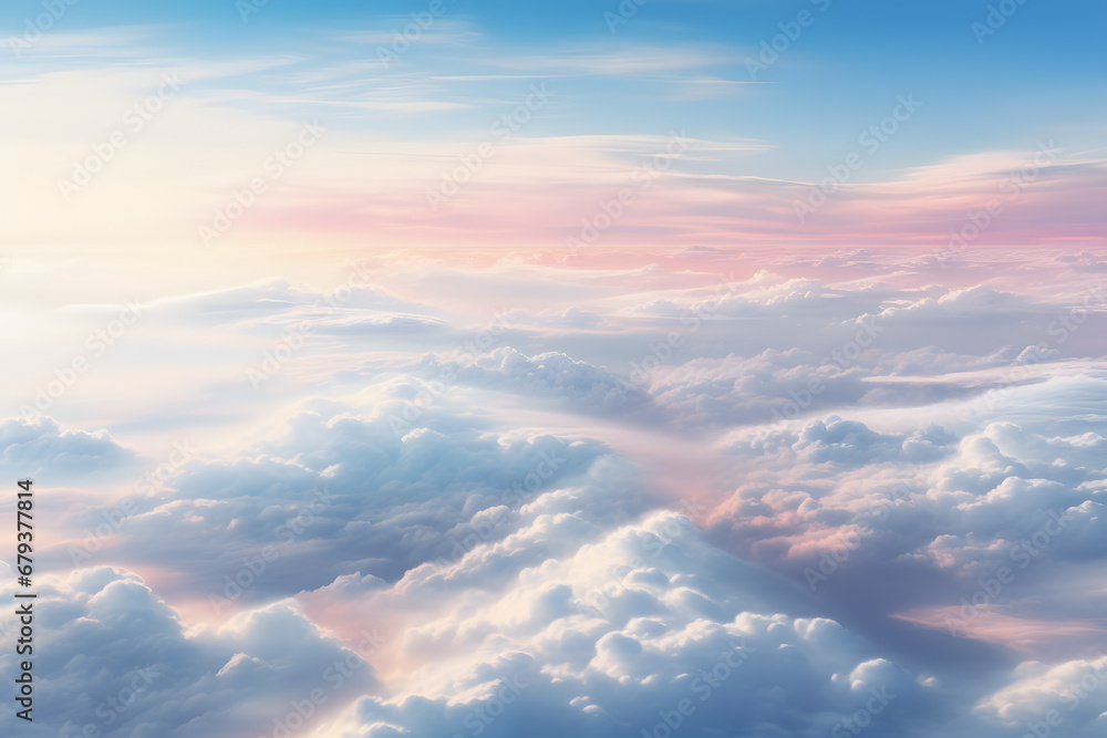 Above and Beyond Cloudscapes Through the Plane Window Ai generated ART