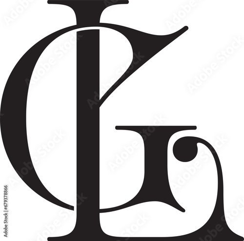GL letter modern logo design